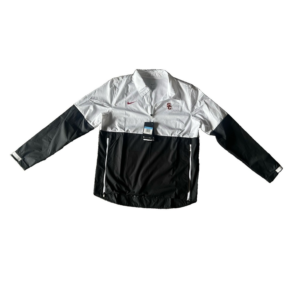 Nike Football Men's Windbreaker Jacket White Black Size M USC Trojans NWT CQ5129